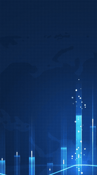 Abstract blue background featuring a city skyline with a rising graph overlay, symbolizing growth and urban development.